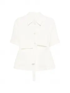 Куртка с короткими рукавами и поясом Eleventy, белый