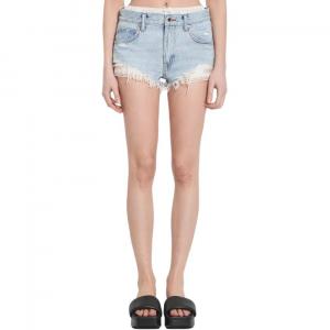 Alexander Wang Предварительно уложенные шорты с шелковыми боксерами worn indigo