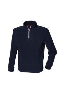 Флисовый топ с длинным рукавом на молнии 1/4 и окантовкой Finden & Hales, темно-синий