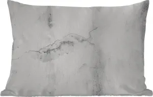 Подушка для улицы - Бетон - Индустриальный - Серый - Белый - Ретро - 60x40 см - Устойчива к погодным условиям - Подушка для отдыха - Декоративная подушка - Подушка для дома MuchoWow