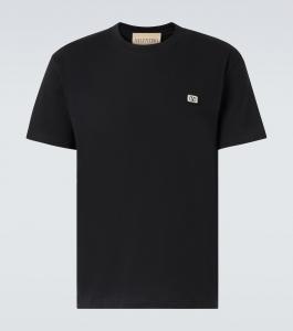 Футболка из хлопкового джерси с логотипом VLogo Valentino, черный