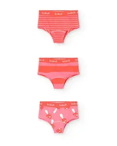 Набор из 3 хлопковых трусиков для девочки Boboli, розовый