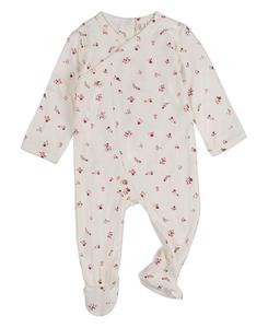 Детский комбинезон для девочек "Блаженные цветы" с перекрестным вырезом MeMoi, Pink multi