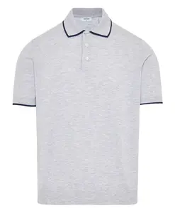 Итальянская хлопковая рубашка поло Gran Sasso, серый