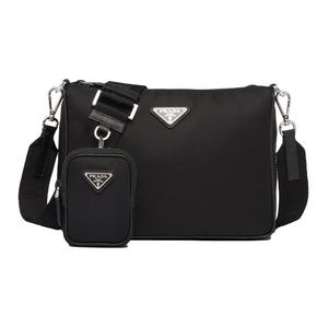 PRADA Хобо нейлоновый 3-в-1 мужской чёрный мессенджер портфель наплечная сумка через плечо