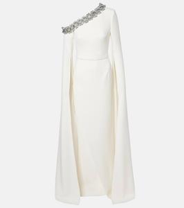 Платье Rinna с цветочной аппликацией на одно плечо Safiyaa, Ivory with Silver