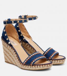 Эспадрильи Rockstud Double 105 на платформе Valentino Garavani, Denim