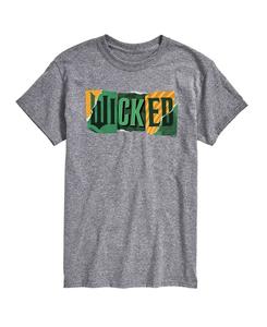 Мужская футболка с коротким рукавом и графическим принтом Wicked Part 2 с разорванным логотипом AIRWAVES, Gray