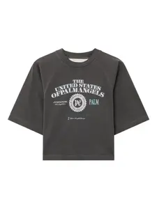 Футболка с принтом в виде долларов Palm Angels, серый