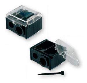 Двойная черная точилка с крышкой, 1 шт. Top Choice