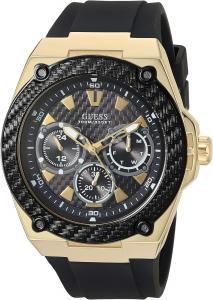 GUESS мужские часы из нержавеющей стали с кварцевым механизмом, Black/Gold Tone/Black