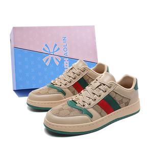 YUZHAOLIN Нескользящие, износостойкие, легкие, дышащие низкие кроссовки для скейтбординга унисекс бежево-зеленого цвета