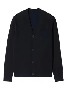 Кардиган с V-образным вырезом и вышивкой Sandro, синий