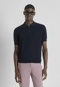 Поло-Рубашка прямого кроя из мягкой ткани с логотипом. Antony Morato, Blue-Grey