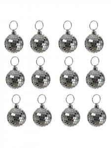 Satisfire 12 мини-диско-шаров с зеркальной поверхностью, диаметр 5 см, серебристый цвет