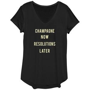Футболка с принтом Women's champagne now resolutions later Unbranded