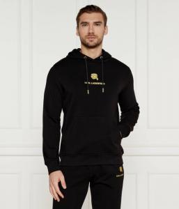 Толстовка Karl Lagerfeld Regular Fit с логотипом, черный / золотой