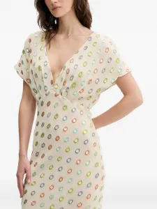 Платье макси с V-образным вырезом и декором NEVER FULLY DRESSED, нейтральный