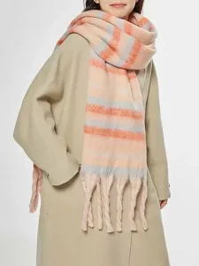 Большой клетчатый шарф с бахромой для женщин Doux Belle, цвет Pink