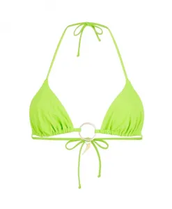 Бикини-Топ с завязками на шее и рисунком тигрового зуба Roberto Cavalli, зеленый