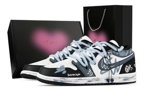 Jordan Air 1 Rose, Heart Box низкие кожаные баскетбольные кроссовки унисекс Black White Blue