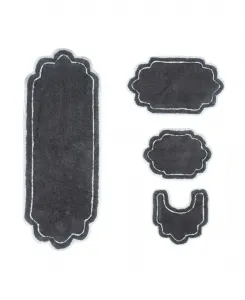 Набор из 4 ковриков для ванной комнаты Allure Home Weavers, темно-серый