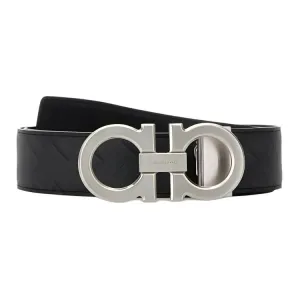 Ferragamo Кожаный ремень мужской Black 3,5 см