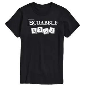 Мужская футболка с принтом Scrabble Boss Hasbro, черный