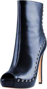 Женские ботильоны FSJ с открытым носком, заклепками, платформой и шпилькой, на высоком каблуке, с молнией сзади, для свадьбы, работы и клуба, размер 4-16 США, Blue