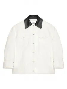 Джинсовая куртка с кожаным воротником Givenchy, белый