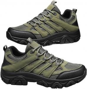 Мужские кроссовки из сетки, дышащие, нескользящие, повседневные для весны/лета, прочные для походов и прогулок на открытом воздухе, стильные спортивные туфли для комфорта в течение всего дня Qacksv, зеленый