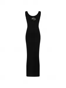 Платье макси с логотипом Philipp Plein, черный