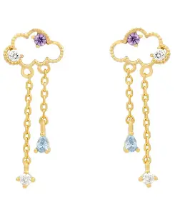 Серьги в форме царствующих облаков Girls Crew, gold-plated