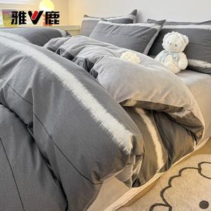 Yalu Комплект постельного белья 1,8 м, 4 предмета, простыня на резинке, пододеяльник 200x230 см, 100% хлопок/молочный вельвет, Bright Years