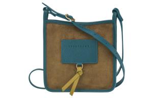 LONGCHAMP Le Foulonné Velvet с плечевой сумкой из телячьей кожи, маленькая кроссбоди женская синяя и хаки