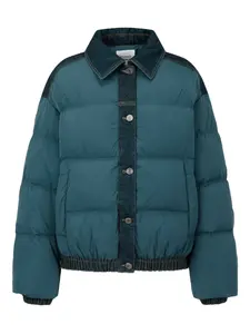 Пуховик с отделкой из денима Studio Tomboy, синий