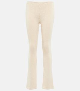 Узкие брюки с высокой талией, связанные крючком Magda Butrym, кремовый