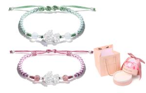 Кристальный браслет Unisex RUOK, зеленый/розовый