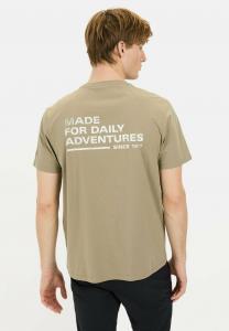 Футболка с принтом MIT RÜCKEN camel active, темно-зеленый