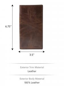 Мужской кожаный складной кошелек Fossil коричневого цвета ML3683201