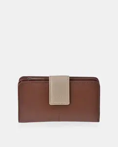 Женский кошелек-кошелек на молнии DAVILETTo из кожи черного и красного цветов, светло-коричневый