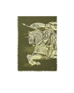 Широкий шерстяной шарф EKD Burberry, зеленый