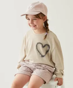 Футболка с длинными рукавами из тюля для девочек, весна/лето 2026 Devirock, цвет 008-Heart-Ivory