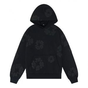 Хлопковая толстовка с капюшоном Denim Tears Cotton Wreath Hooded Sweatshirt 'Black Monochrome'