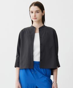 Винтажная рубашка из хлопчатобумажной ткани с воротником-стойкой