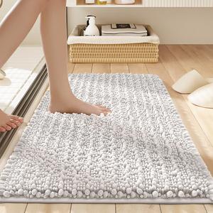 Dajiang Ковер 50х80 см из плюша, однотонный, впитывающий, для ванной комнаты или прихожей, White, 1cm*1cm