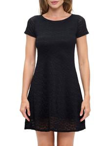 Мини-платье с короткими рукавами и кружевом Renee C., черный