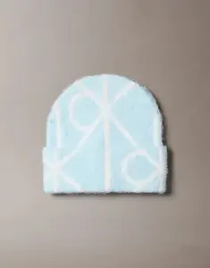 Шапка-бини с принтом эмблемы Calvin Klein в ледяном синем цвете