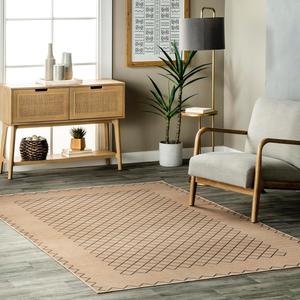 nuLOOM ковер 122 x 183 см Easy-Jute, машинная стирка, противоскользящий, для гостиной спальни детской комнаты домашний декор, Rosita Natural