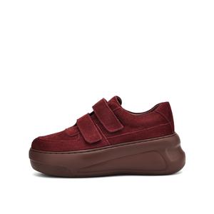 Rosa Bianca Женские легкие низкие скейтерские кроссовки для увеличения роста красные со стелькой из овчины, цвет Red (Sheepskin Insole)